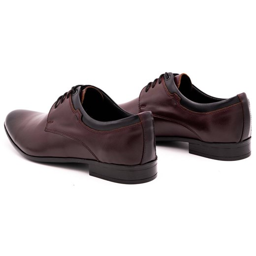 Buty męskie skórzane wizytowe eleganckie 263LU bordowe ze sklepu butyolivier w kategorii Buty eleganckie męskie - zdjęcie 162370548