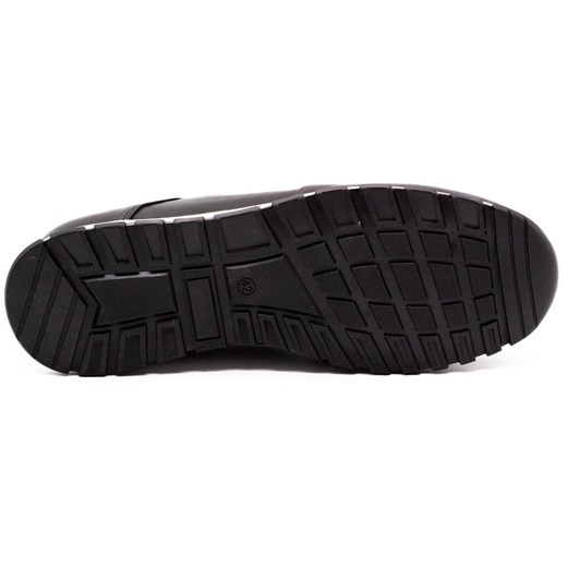 Buty męskie skórzane casual 902KNT czarne ze sklepu butyolivier w kategorii Półbuty męskie - zdjęcie 162370635