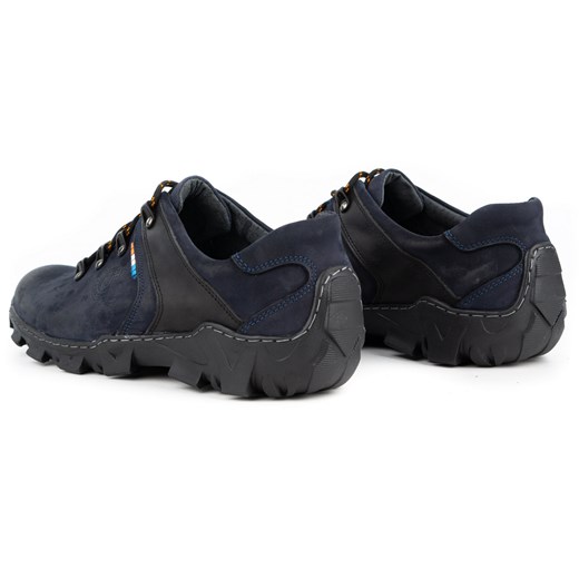 Skórzane buty trekkingowe męskie 214GT granatowe ze sklepu butyolivier w kategorii Buty trekkingowe męskie - zdjęcie 162370637