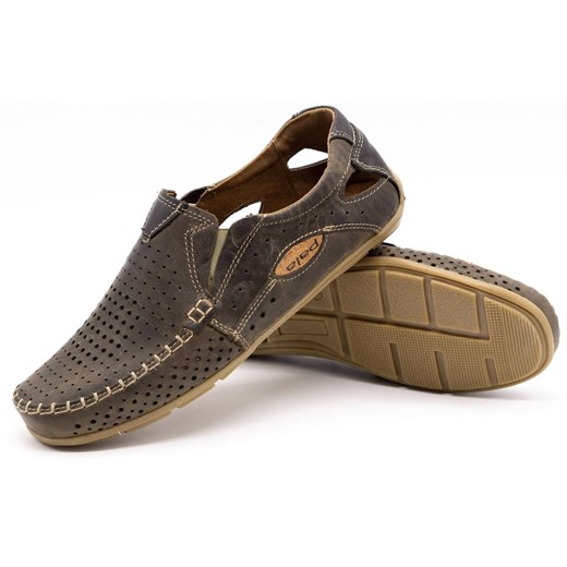 Buty męskie mokasyny skórzane 901 lato brązowe ze sklepu butyolivier w kategorii Mokasyny męskie - zdjęcie 162370678
