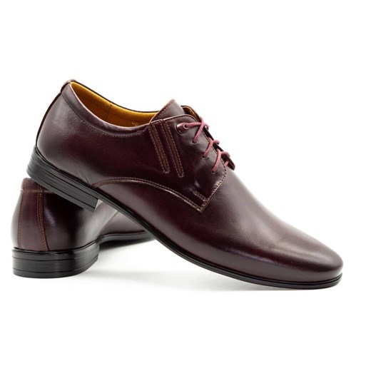 Buty męskie skórzane wizytowe 480 bordowe ze sklepu butyolivier w kategorii Buty eleganckie męskie - zdjęcie 162370725