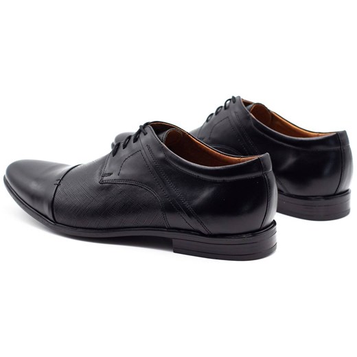 Buty męskie skórzane wizytowe 710 czarne ze sklepu butyolivier w kategorii Buty eleganckie męskie - zdjęcie 162370745