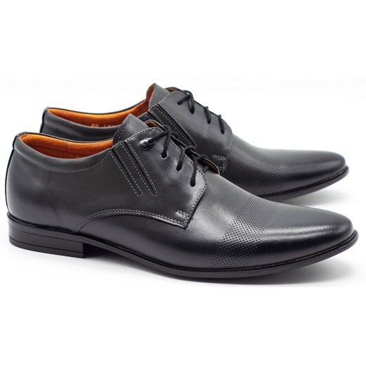Buty męskie skórzane wizytowe 481 popiel ze sklepu butyolivier w kategorii Buty eleganckie męskie - zdjęcie 162370757