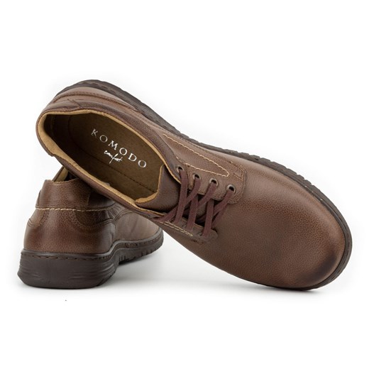 Buty męskie skórzane Casual 921K brązowe ze sklepu butyolivier w kategorii Półbuty męskie - zdjęcie 162370835