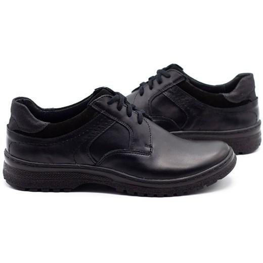 Buty męskie skórzane 835 czarne ze sklepu butyolivier w kategorii Półbuty męskie - zdjęcie 162370845