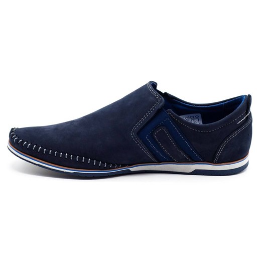 Buty męskie mokasyny skórzane 711 granatowe ze sklepu butyolivier w kategorii Mokasyny męskie - zdjęcie 162370856