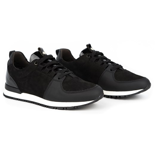 Buty damskie sportowe creepersy skórzane 05-0784-11 czarne Nik 39 butyolivier