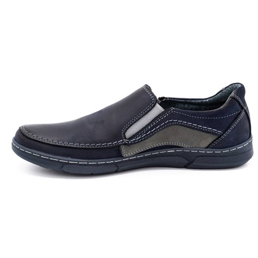 Buty męskie slip-on 283GT granatowe ze sklepu butyolivier w kategorii Półbuty męskie - zdjęcie 162370869