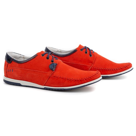 Buty Męskie skórzane mokasyny 875 czerwone ze sklepu butyolivier w kategorii Mokasyny męskie - zdjęcie 162370895