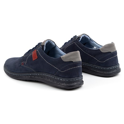 Buty męskie skórzane casual 930MA granatowe ze sklepu butyolivier w kategorii Półbuty męskie - zdjęcie 162370946