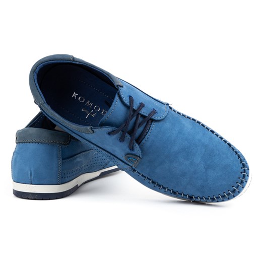 Buty Męskie skórzane mokasyny 875 niebieskie ze sklepu butyolivier w kategorii Mokasyny męskie - zdjęcie 162371175