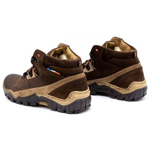 Buty męskie skórzane zimowe 134GT brązowe ze sklepu butyolivier w kategorii Buty zimowe męskie - zdjęcie 162371199