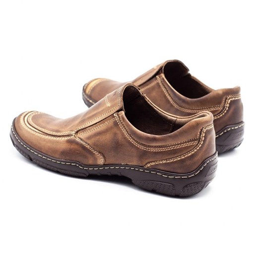 Buty wsuwane męskie skórzane 213 brązowe ze sklepu butyolivier w kategorii Mokasyny męskie - zdjęcie 162371277