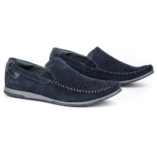 Buty męskie skóra mokasyny 876 lato granatowe ze sklepu butyolivier w kategorii Mokasyny męskie - zdjęcie 162371278
