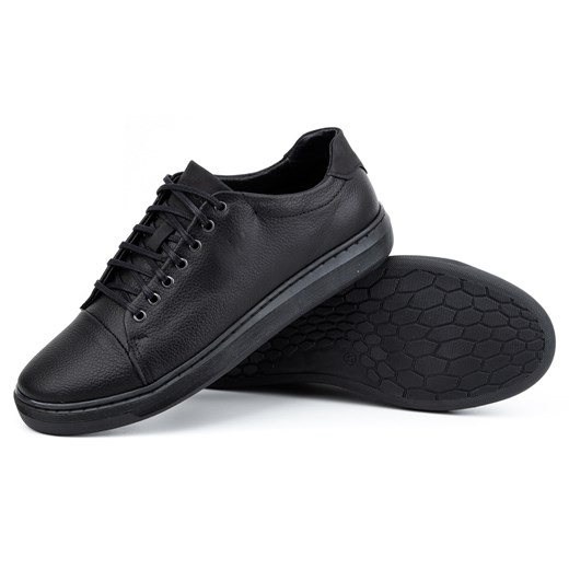 Buty męskie skórzane 2109 czarny floter ze sklepu butyolivier w kategorii Trampki męskie - zdjęcie 162371426