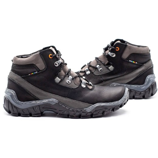 Buty męskie skórzane zimowe 134GT czarne ze sklepu butyolivier w kategorii Buty zimowe męskie - zdjęcie 162371446