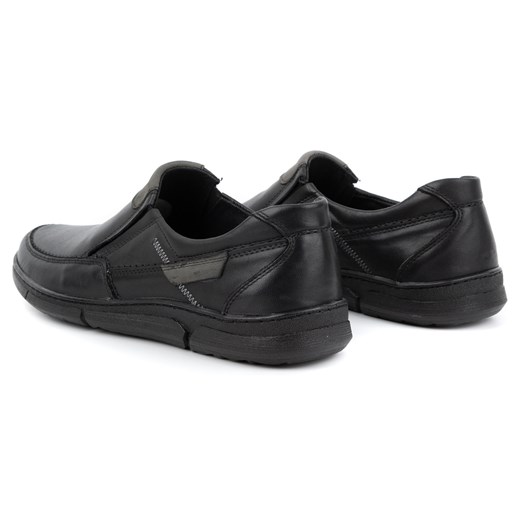 Buty męskie skórzane wsuwane 62K czarne ze sklepu butyolivier w kategorii Półbuty męskie - zdjęcie 162371507