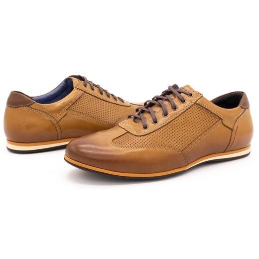 Buty męskie skórzane casual 64/SŁ rude ze sklepu butyolivier w kategorii Półbuty męskie - zdjęcie 162371786