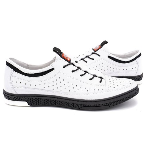 Buty męskie skórzane K22P białe ze sklepu butyolivier w kategorii Półbuty męskie - zdjęcie 162371799
