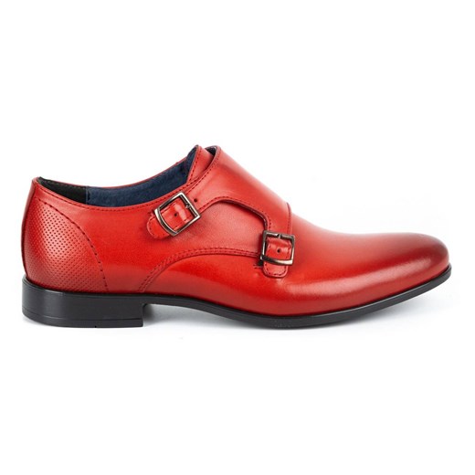 Buty męskie wizytowe monki 341/39 czerwone ze sklepu butyolivier w kategorii Buty eleganckie męskie - zdjęcie 162371849