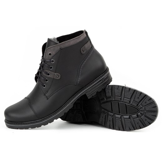 Buty męskie zimowe C15s czarne z szarym ze sklepu butyolivier w kategorii Buty zimowe męskie - zdjęcie 162371895