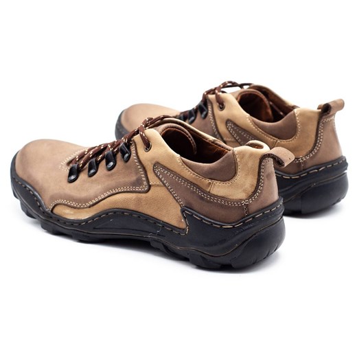 Skórzane buty męskie TRAPERY 207 brązowe ze sklepu butyolivier w kategorii Półbuty męskie - zdjęcie 162371966