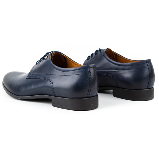 Buty męskie wizytowe skórzane 334/54 granatowe ze sklepu butyolivier w kategorii Buty eleganckie męskie - zdjęcie 162372506