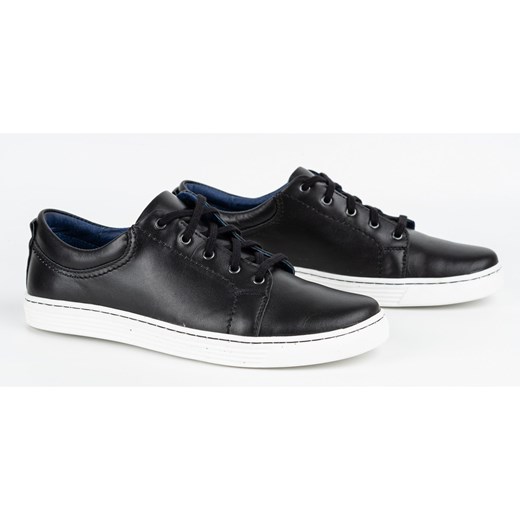 Buty Męskie skórzane casual 946MA czarne ze sklepu butyolivier w kategorii Półbuty męskie - zdjęcie 162373218