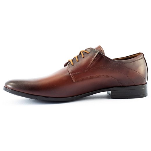 Buty męskie wizytowe skórzane 256 brązowe ze sklepu butyolivier w kategorii Buty eleganckie męskie - zdjęcie 162373596
