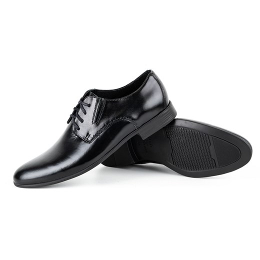 Buty męskie wizytowe lakierki skórzane 404J czarne ze sklepu butyolivier w kategorii Buty eleganckie męskie - zdjęcie 162373836