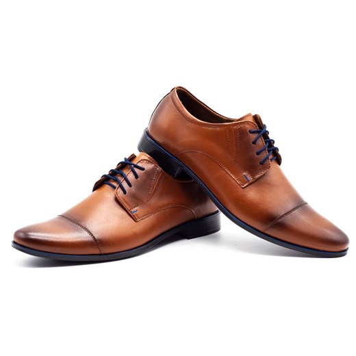 Buty męskie wizytowe skórzane 288 brązowe ze sklepu butyolivier w kategorii Buty eleganckie męskie - zdjęcie 162373997