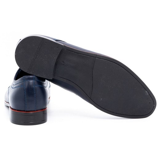 Buty męskie wizytowe skórzane 277 granatowe ze sklepu butyolivier w kategorii Buty eleganckie męskie - zdjęcie 162374635