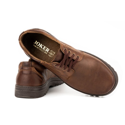 Buty męskie skórzane casual 510J brązowe ze sklepu butyolivier w kategorii Półbuty męskie - zdjęcie 162374798