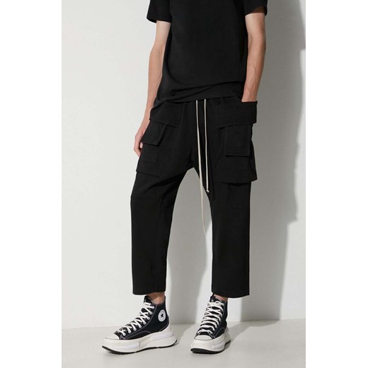 Rick Owens spodnie bawełniane kolor czarny szerokie medium waist ze sklepu PRM w kategorii Spodnie damskie - zdjęcie 162380647