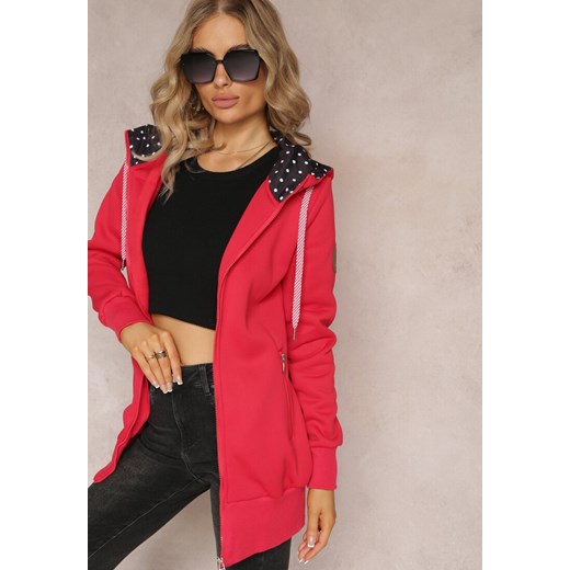 Czerwona Bluza z Kapturem i Polarem Halimins ze sklepu Renee odzież w kategorii Bluzy damskie - zdjęcie 162382889