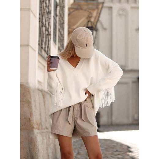 Sweter Armando Boho Kremowy Lisa Mayo uniwersalny Lisa Mayo