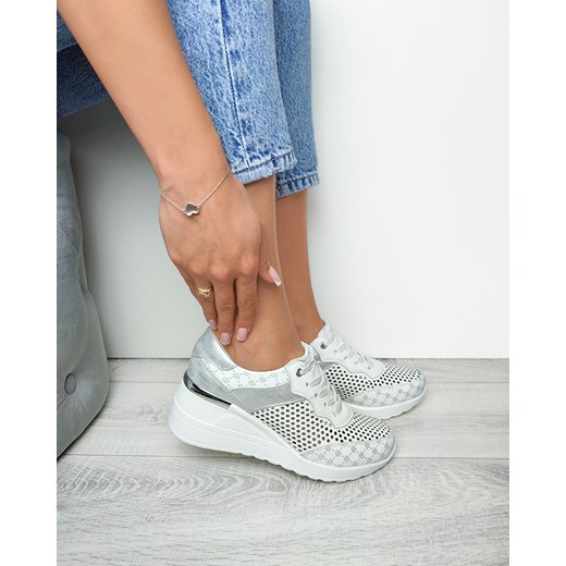 białe sneakersy skórzane ażurowe 131-78592-BIAŁY Kulig 41 KULIG