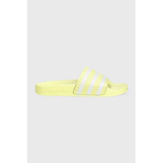adidas Originals klapki Adilette IE9616 damskie kolor żółty ze sklepu PRM w kategorii Klapki damskie - zdjęcie 162390387