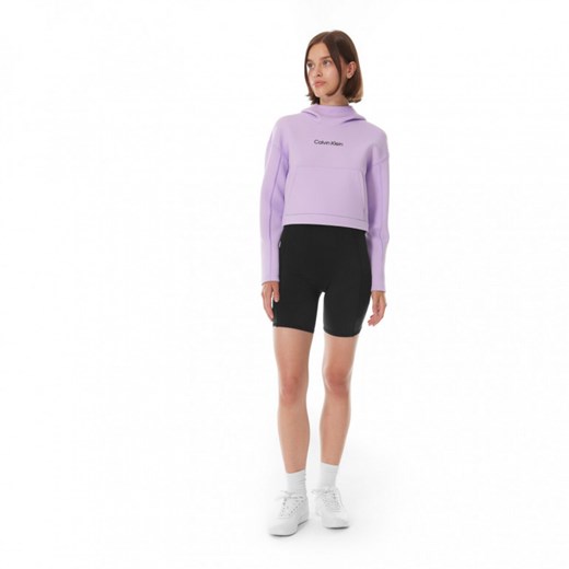Bluza damska Calvin Klein z napisem fioletowa krótka 