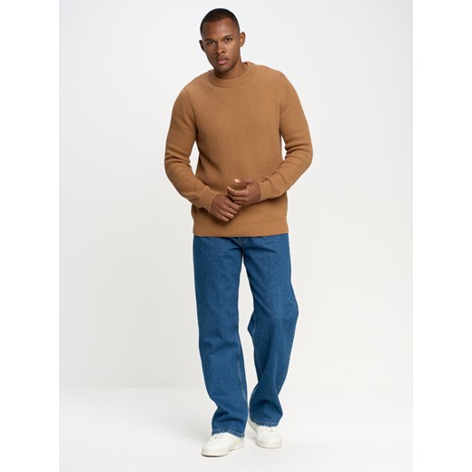 Sweter męski klasyczny brązowy Riko 803 XL Big Star