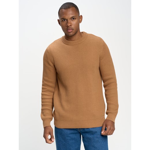 Sweter męski klasyczny brązowy Riko 803 L Big Star