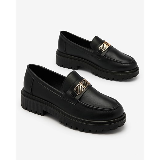 Royalfashion Czarne mokasyny damskie eko skórzane Syslavsa Royalfashion.pl 39 royalfashion.pl promocja