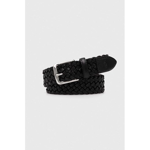 Polo Ralph Lauren pasek skórzany męski kolor czarny ze sklepu ANSWEAR.com w kategorii Paski męskie - zdjęcie 162393895