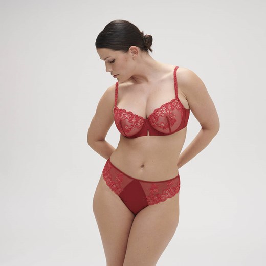 Biustonosz miękki Saga Simone Perele czerwony 15C330 75D piubiu_pl