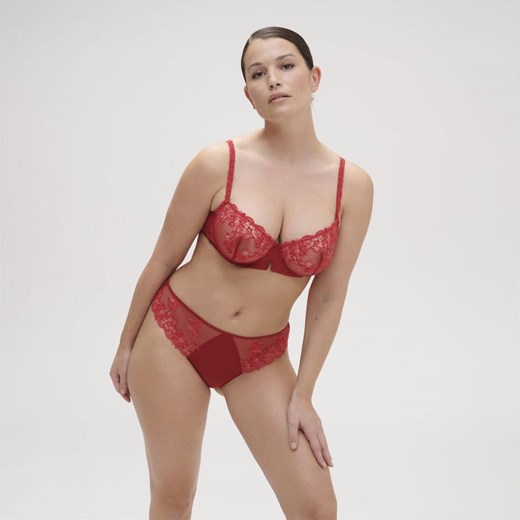 Biustonosz miękki Saga Simone Perele czerwony 15C330 75C piubiu_pl