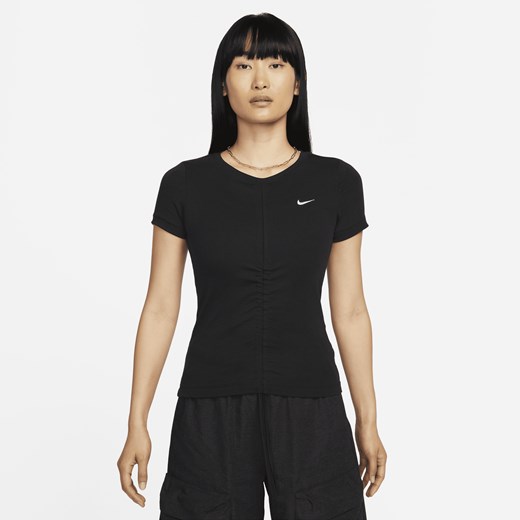 Damska prążkowana koszulka z krótkim rękawem o skróconym kroju w nowoczesnym Nike XXL (EU 52-54) Nike poland