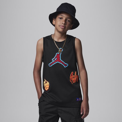 Koszulka dla dużych dzieci Jordan Patch Pack Jersey - Czerń Jordan L Nike poland