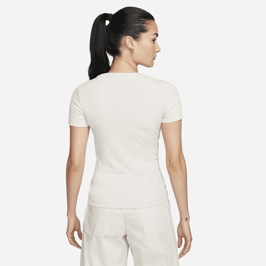 Damska prążkowana koszulka z krótkim rękawem o skróconym kroju w nowoczesnym Nike XL (EU 48-50) okazja Nike poland