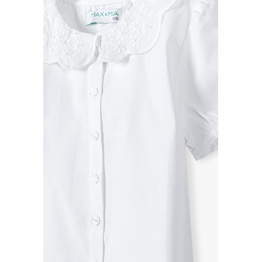 Biała koszula z krótkim rękawkiem dla dziewczynki Max & Mia By 5.10.15. 92 5.10.15 okazja