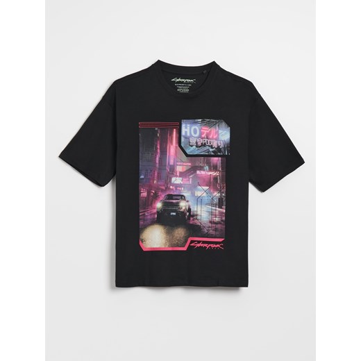 T-shirt męski House czarny z krótkim rękawem 